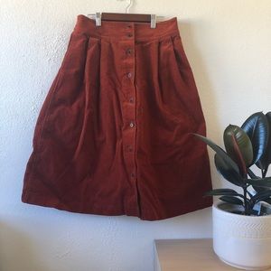 Uniqlo Ines De La Frassange Orange Corduroy Skirt